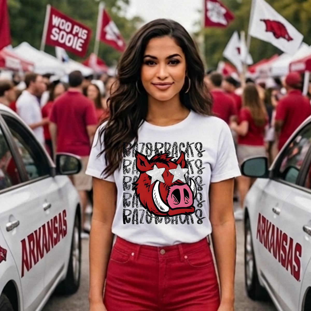 Arkansas Stars in out Eyes DTF Print Only