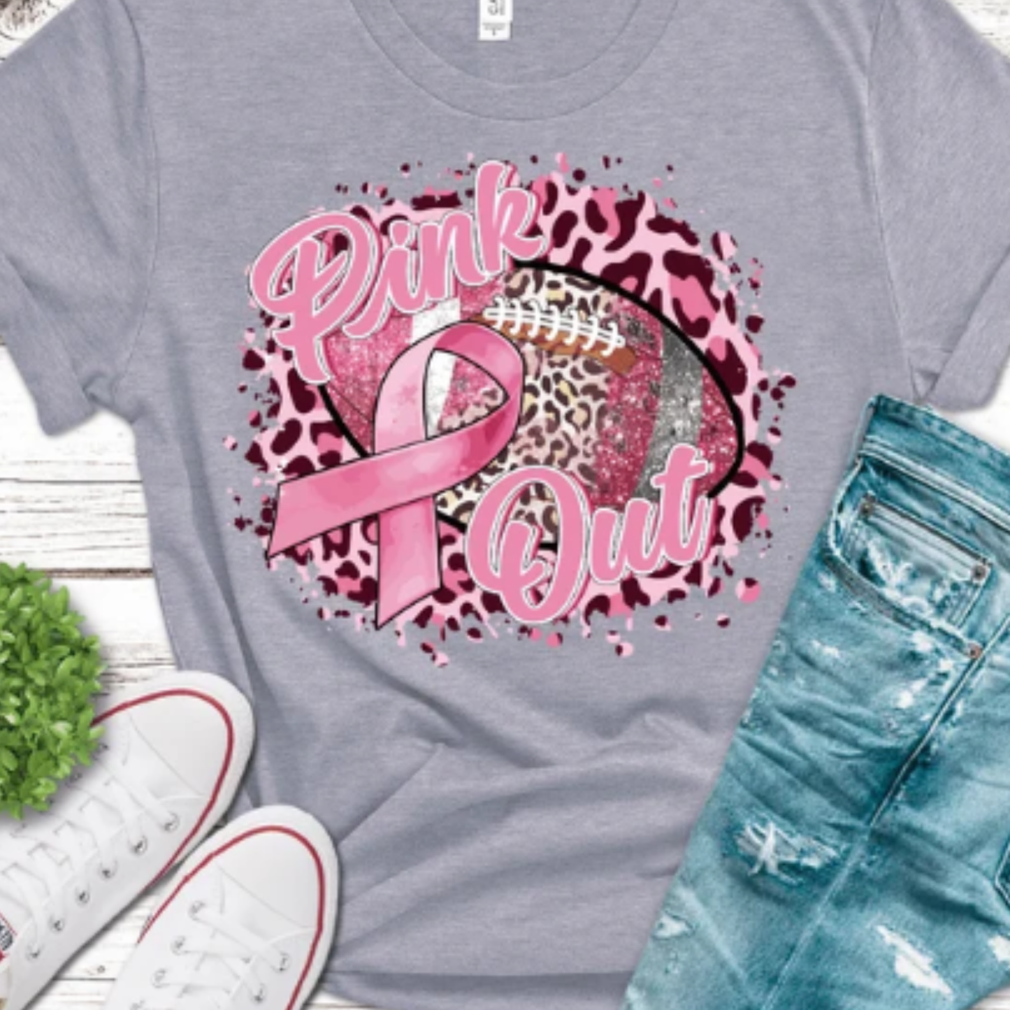 Pink Out Football DTF Print Only