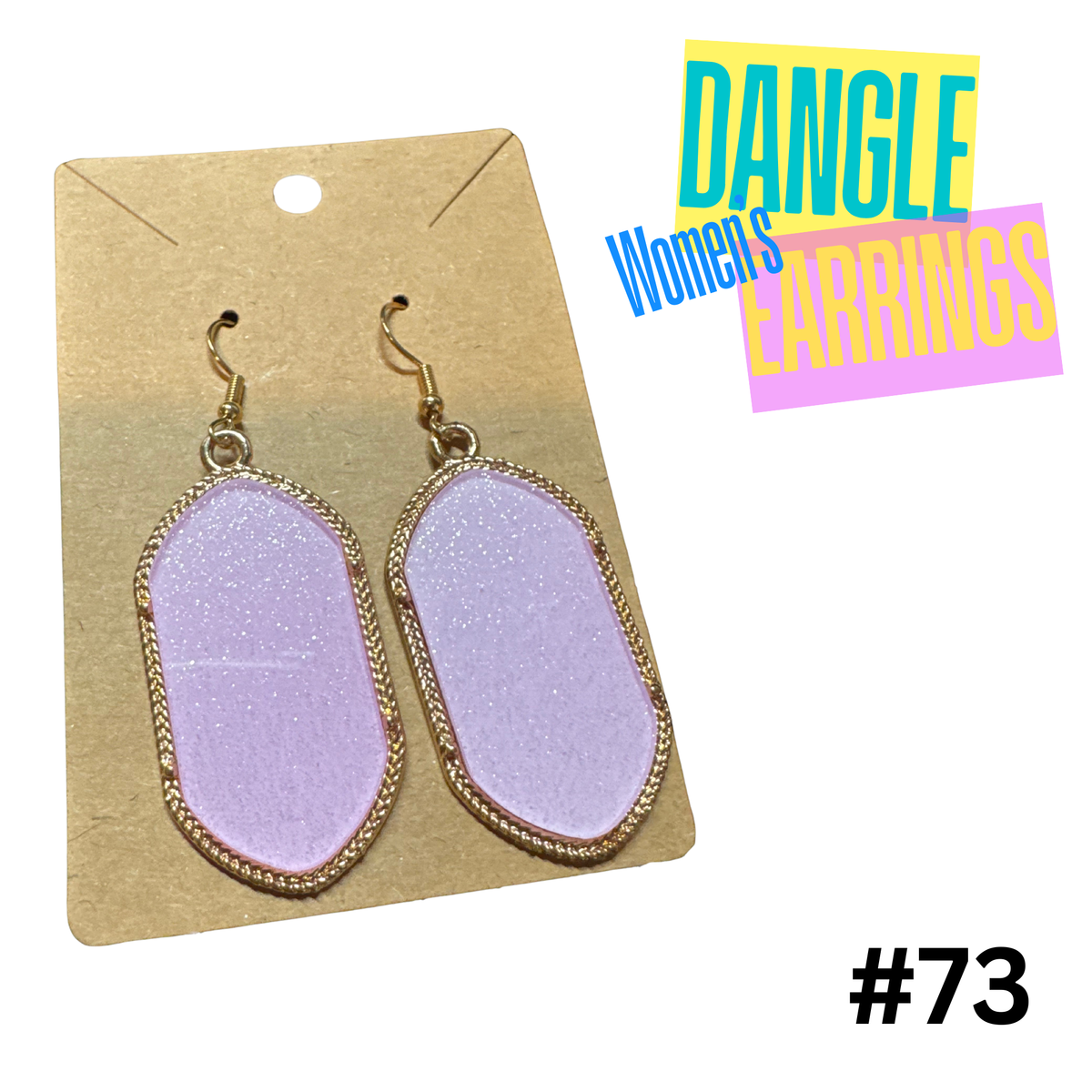 Earrings #73 - Pink and Gold Glitter Earrings