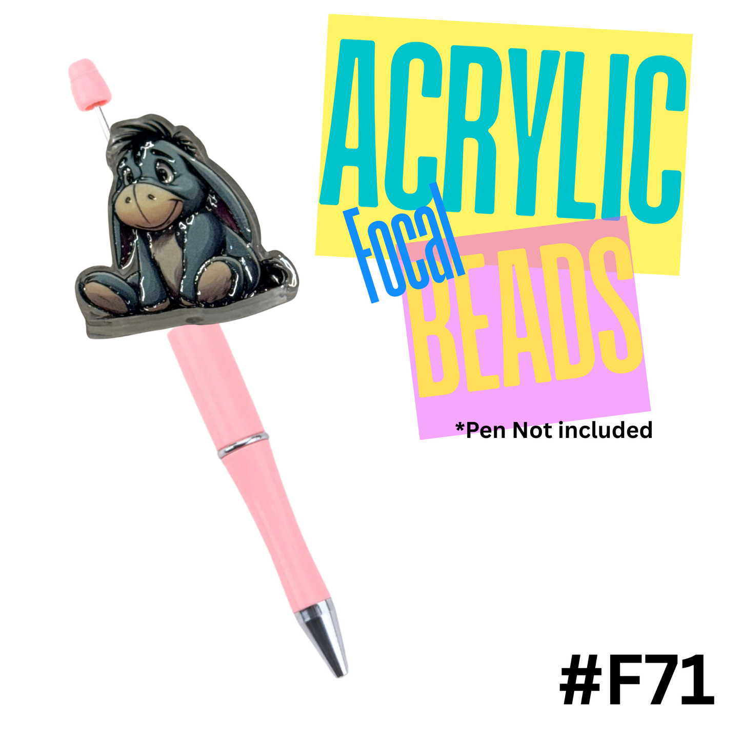 F71 Eeyore Acrylic Focal Bead