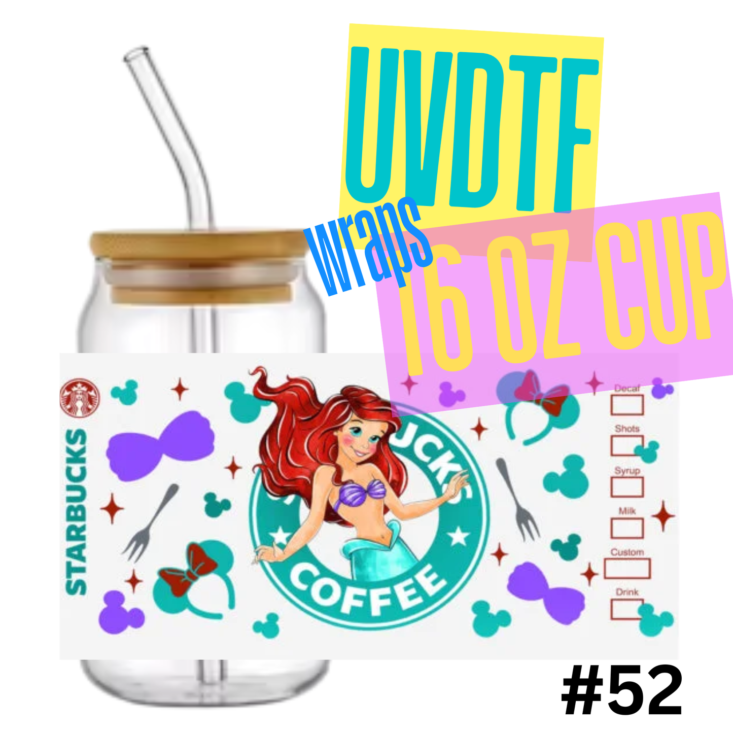 16oz Libby Glass Can UVDTF Wrap – Waterproof Ready-to-Apply Decal