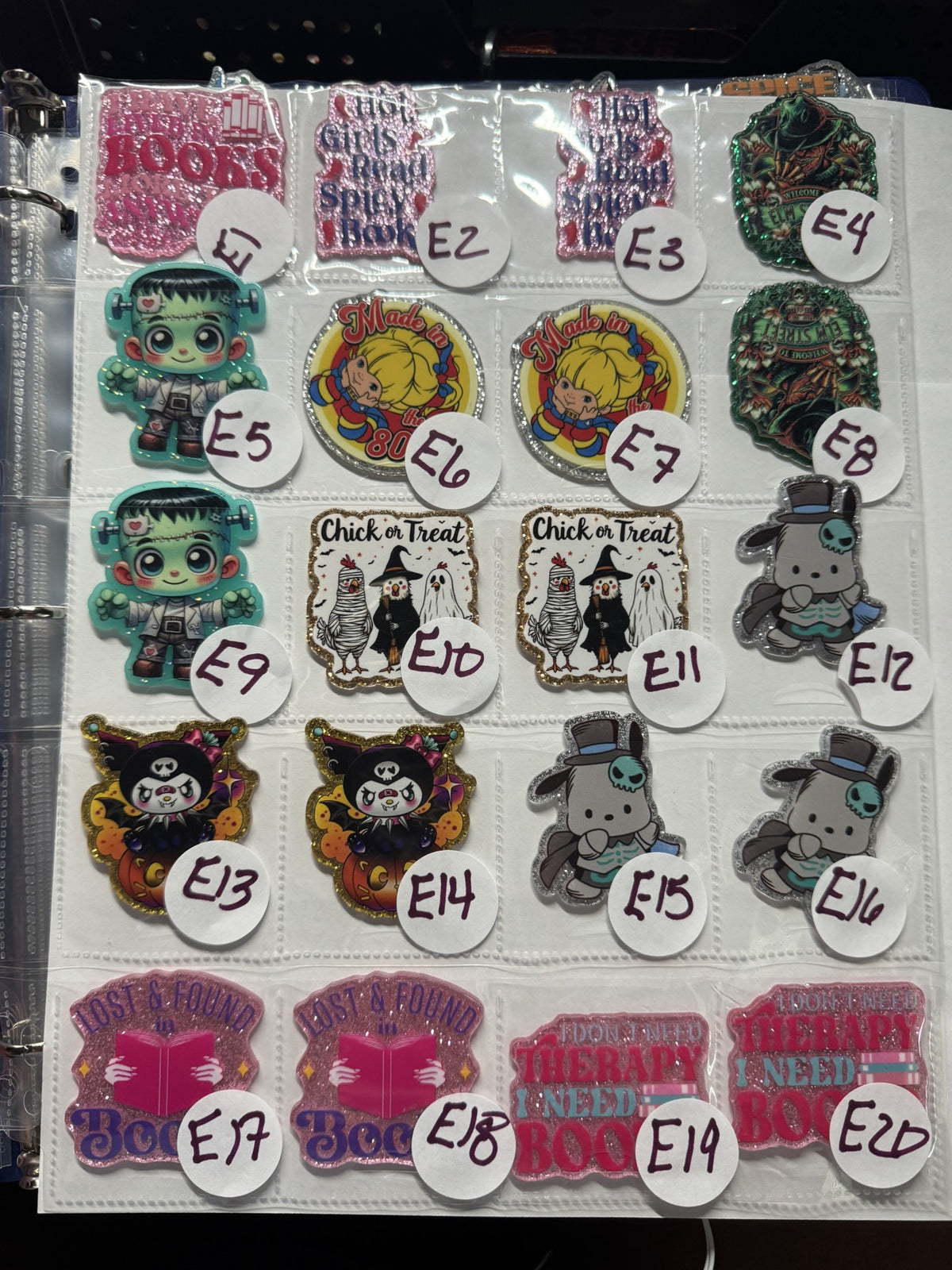 Glitter Flat Back Acrylics - Set E