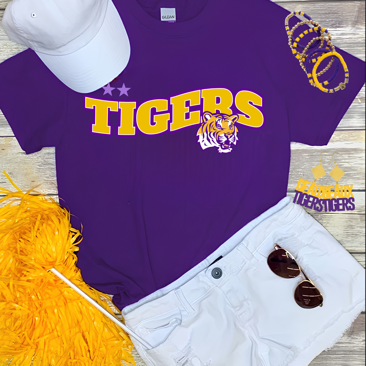 Tigers Wavy Word DTF Print Only