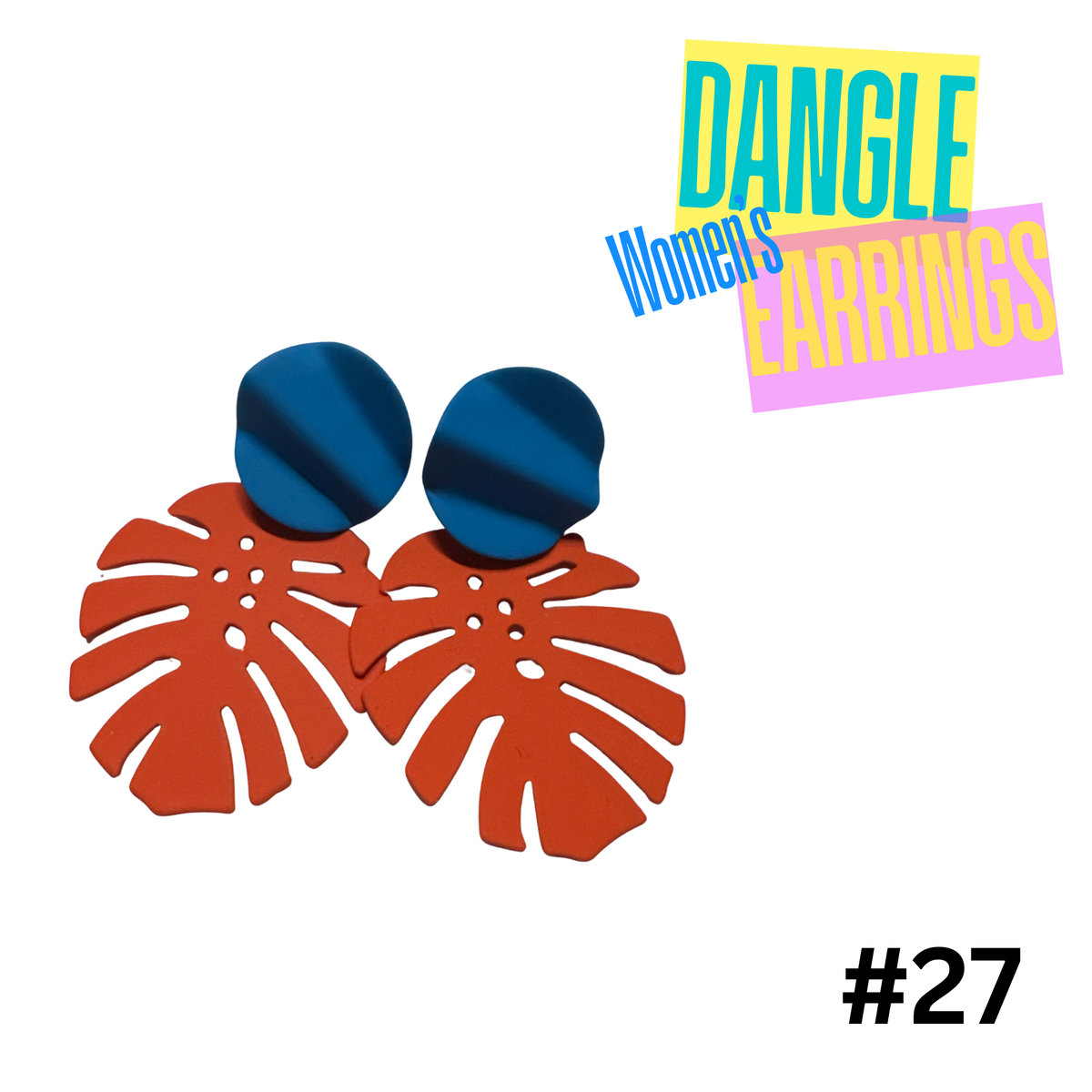 Earrings #27 Blue and orange Tropical Earrings