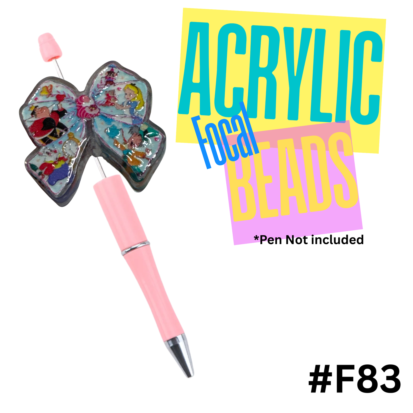 F83 Alice and Friends Acrylic Focal Bead