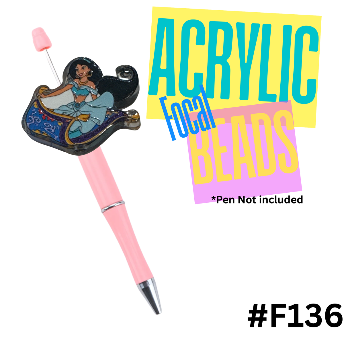 F136 Princess on a Carpet Acrylic Focal Bead