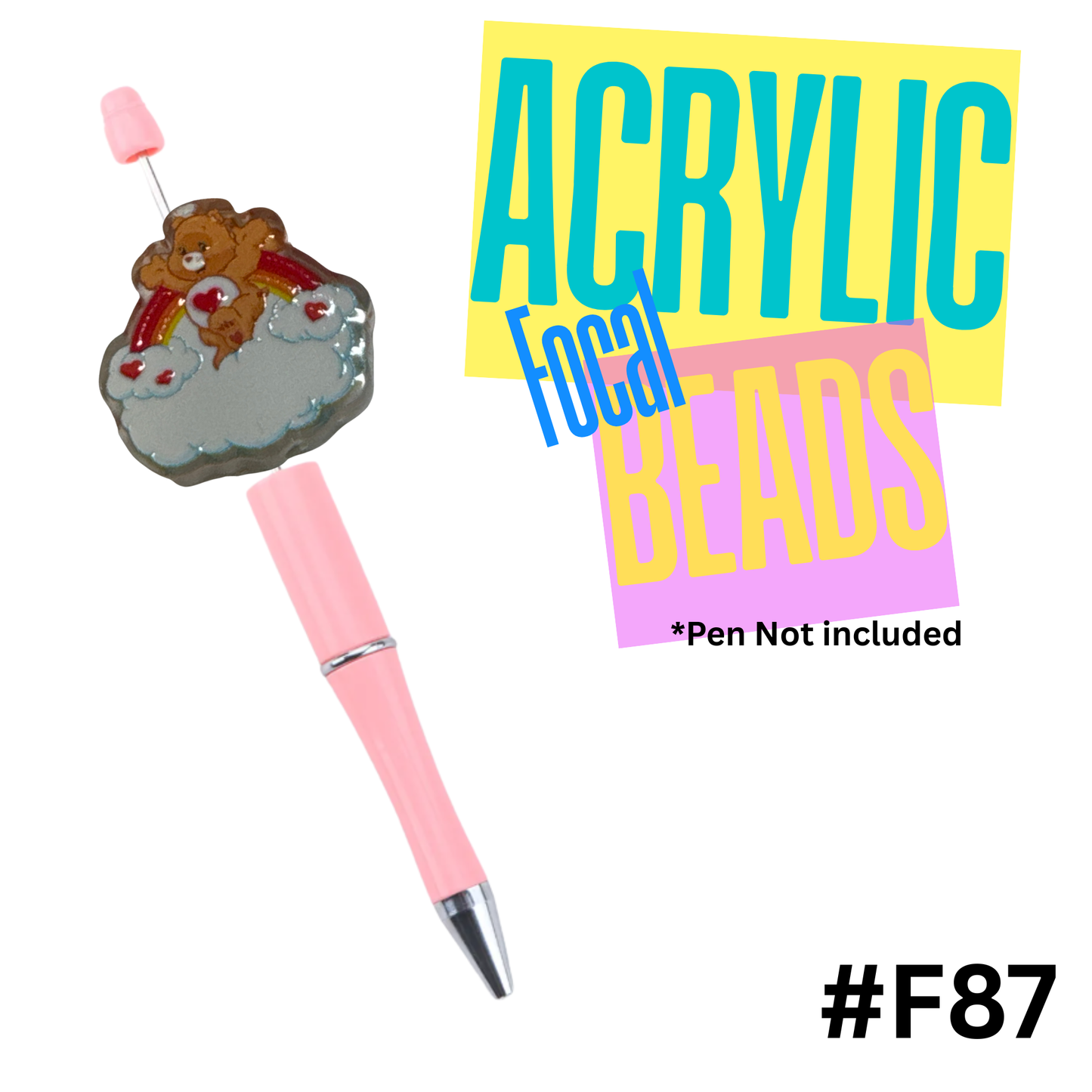 F87 Tenderheart Acrylic Focal Bead