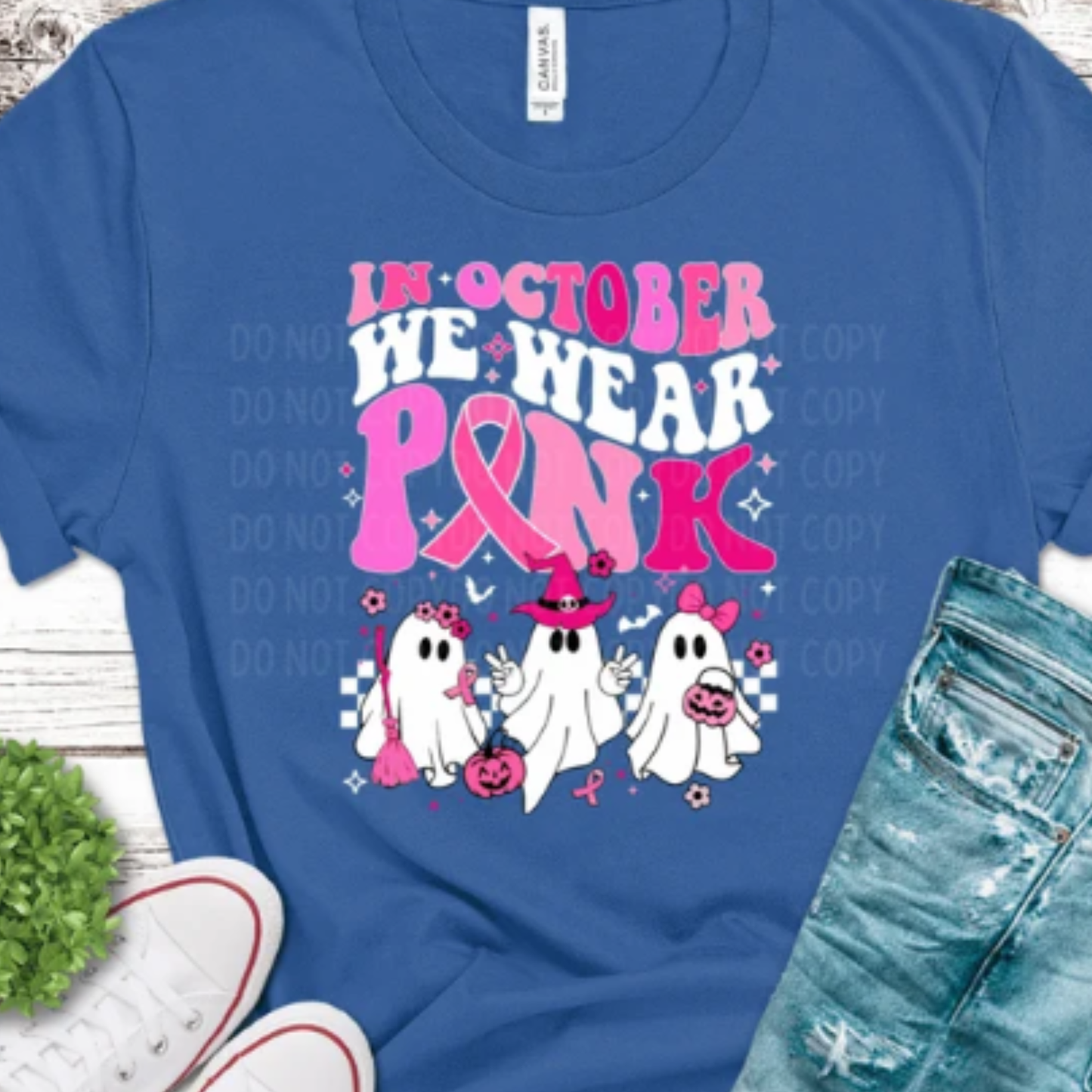 In October we wear pink Groovy Letters DTF Print Only