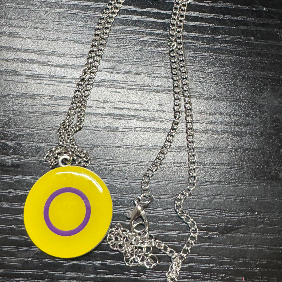 Intersex Pride Double Sided Pendant and Necklace