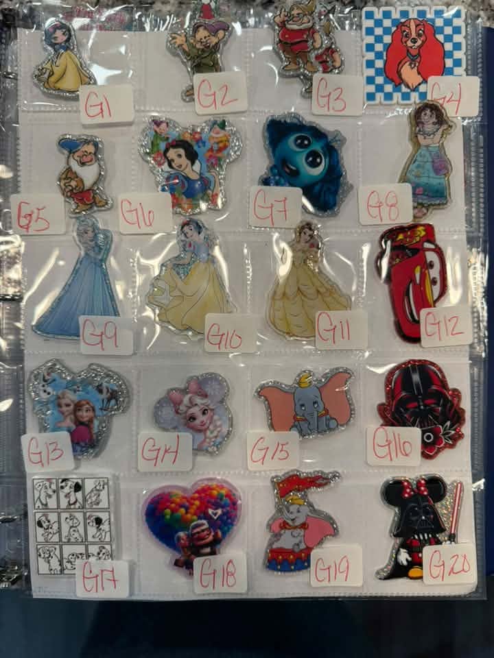Glitter Flat Back Acrylics - Set G