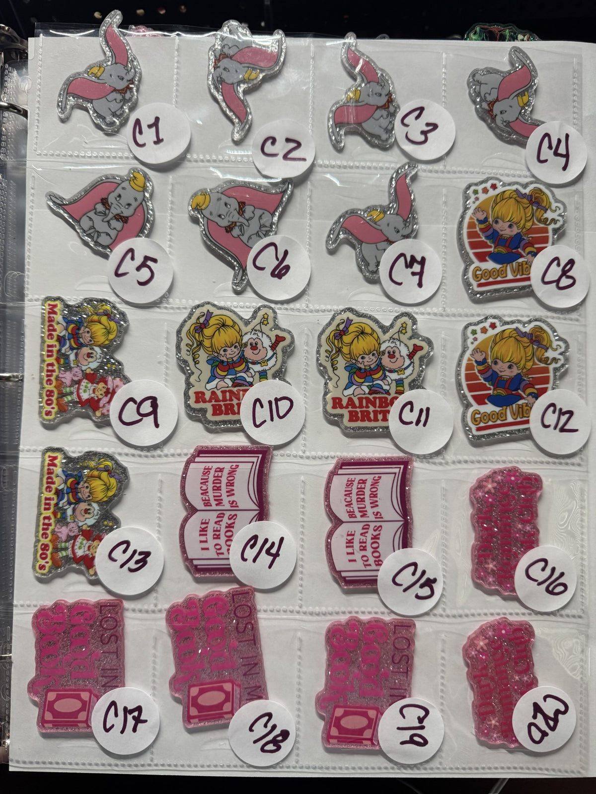 Glitter Flat Back Acrylics - Set C
