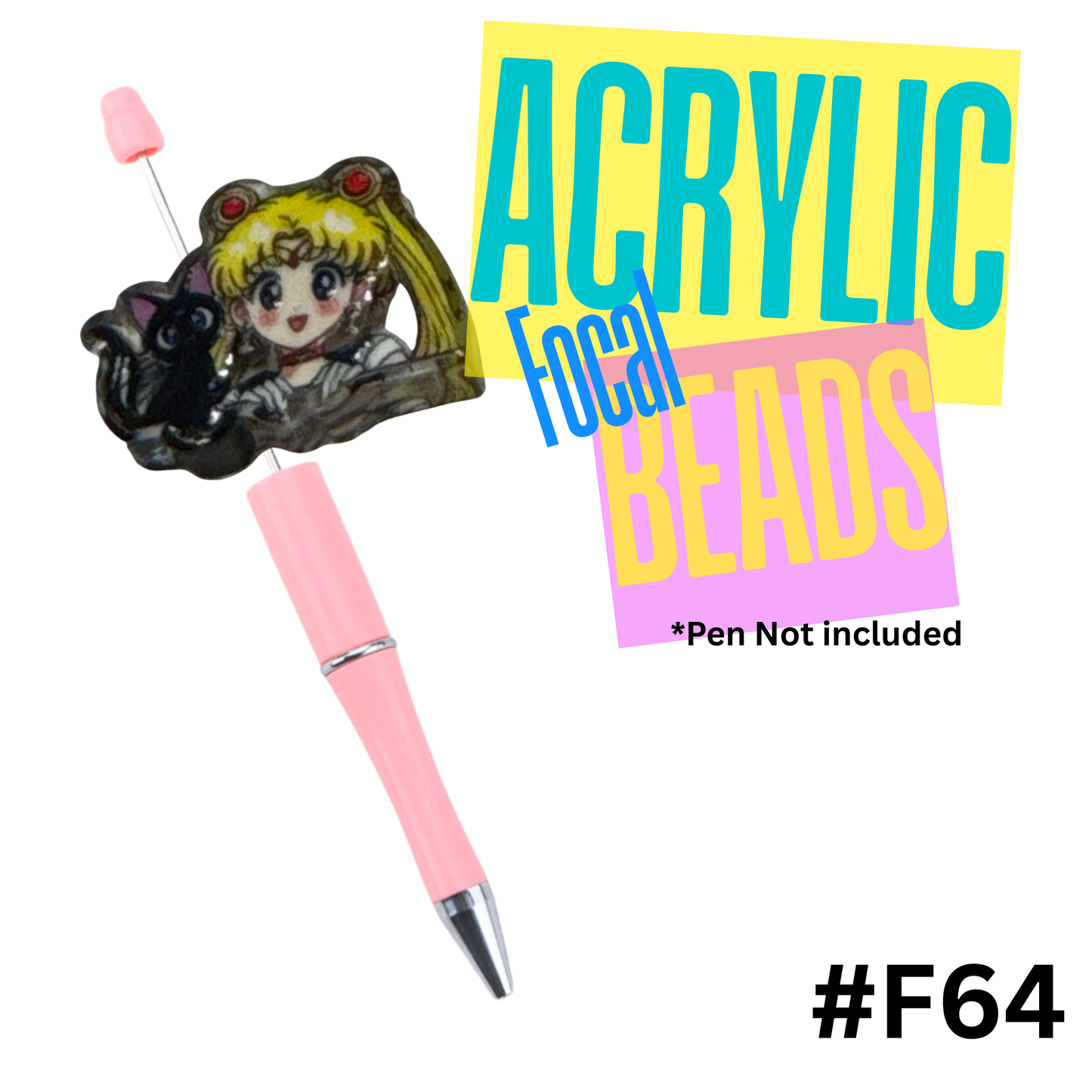 F64 Saylor Moon Acrylic Focal Bead