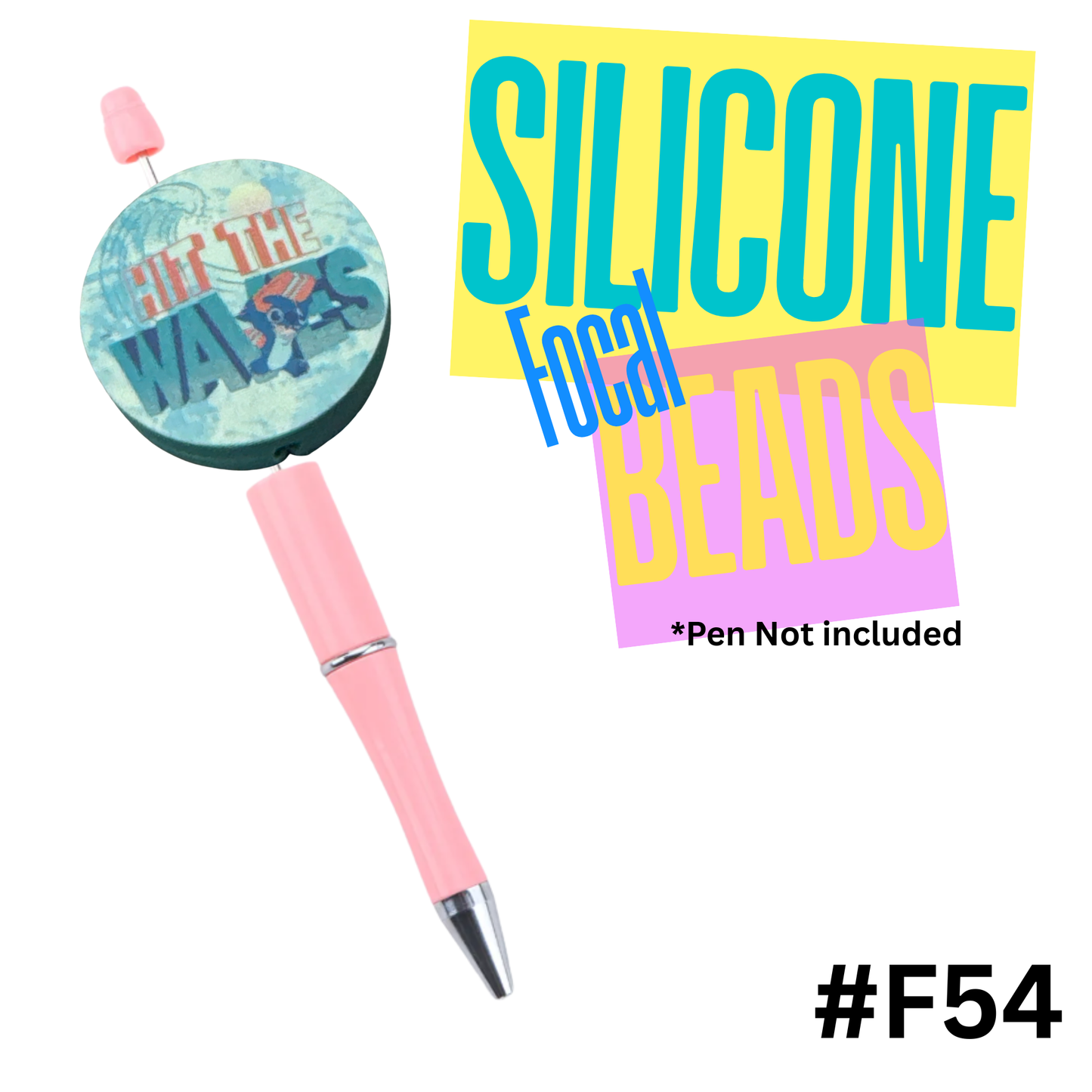 F54 Hit the waves blue Alien silicon focal bead