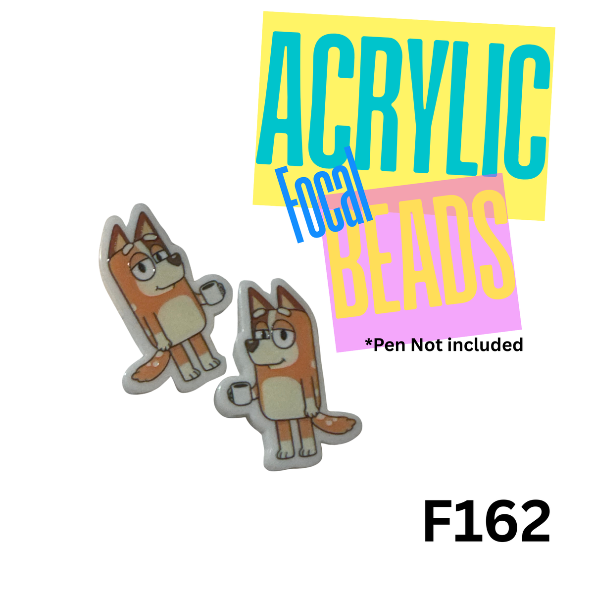 F162 Aussie Dog Mom Acrylic Focal Bead