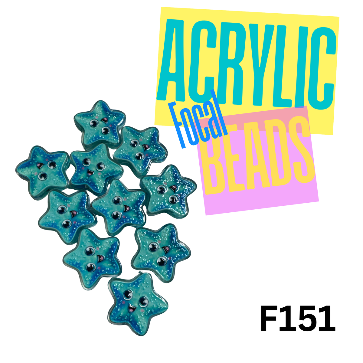 F151 Star Fish Acrylic Focal Bead