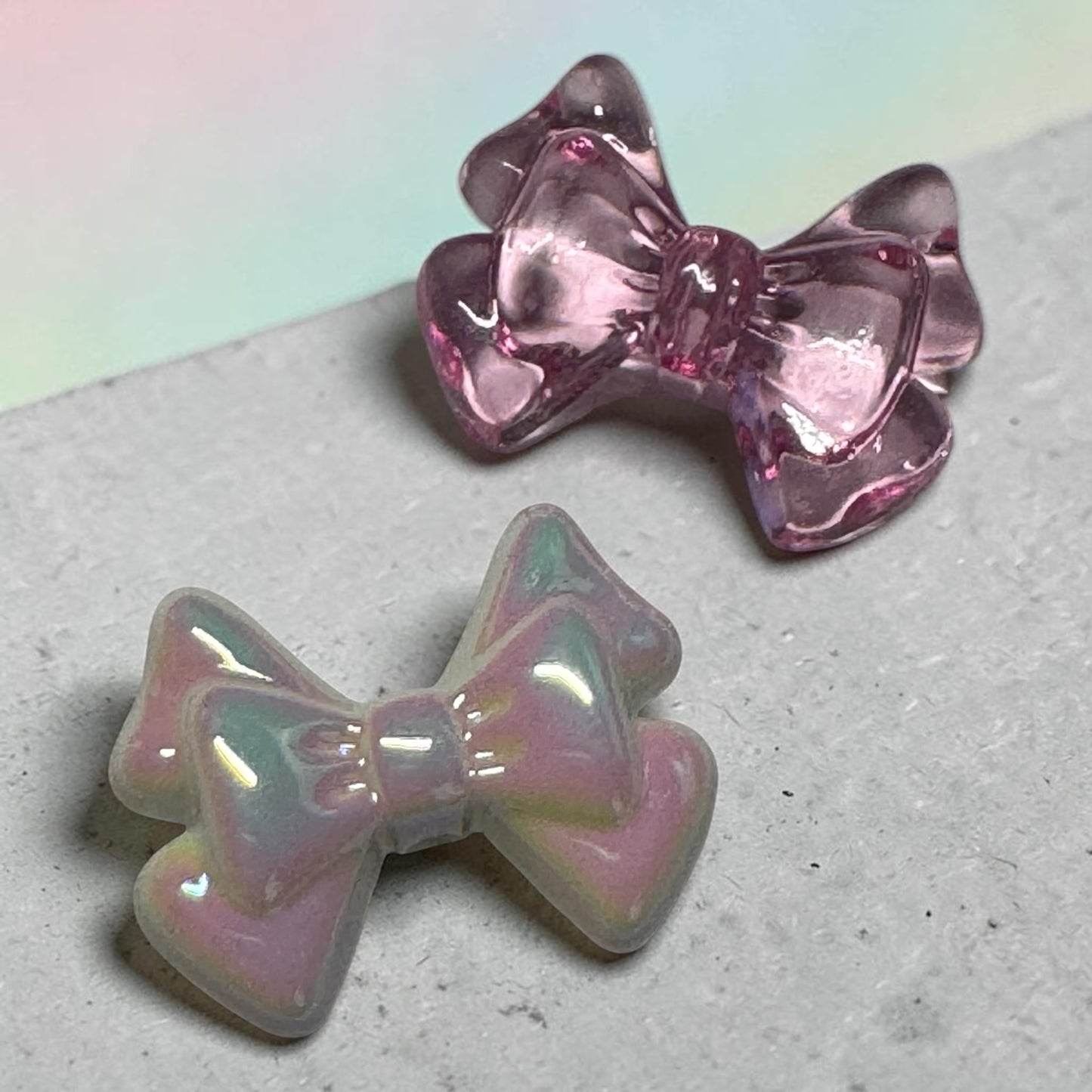 Acrylic Bow Focal Beads - Set of 2