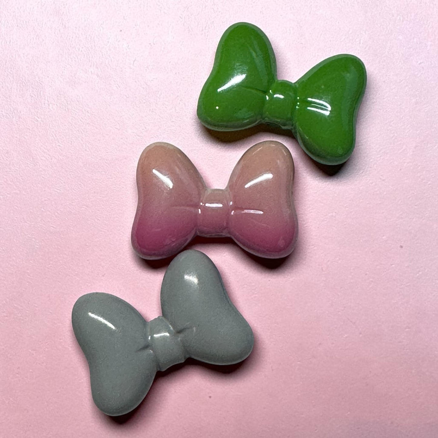 Acrylic Bow Focal Beads - Set of 3