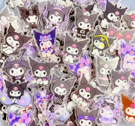 25pc 4cm random Kuromi double sided acrylic charms