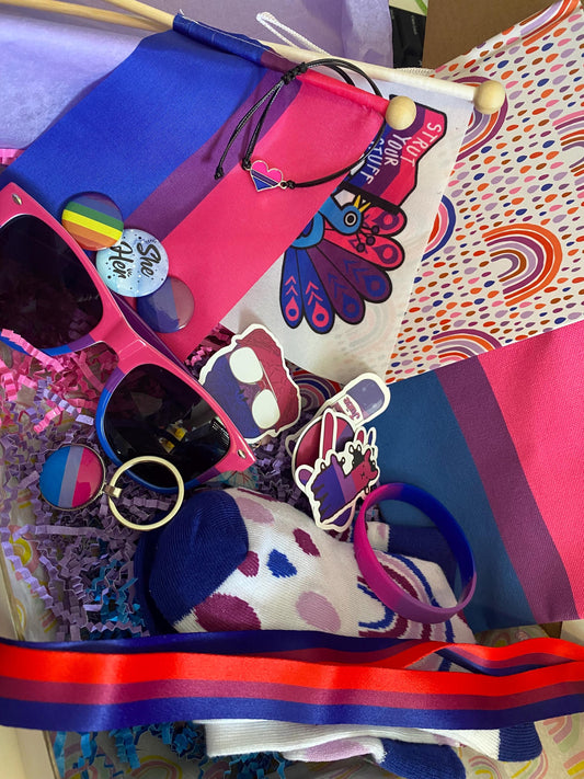 Bisexual Pride Gift Box – Curated Bi Pride Apparel & Accessories Gift Box