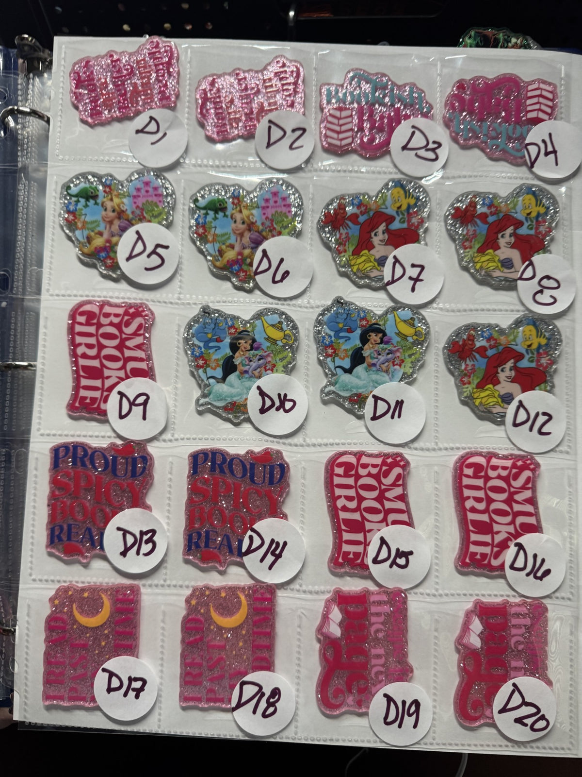 Glitter Flat Back Acrylics - Set D