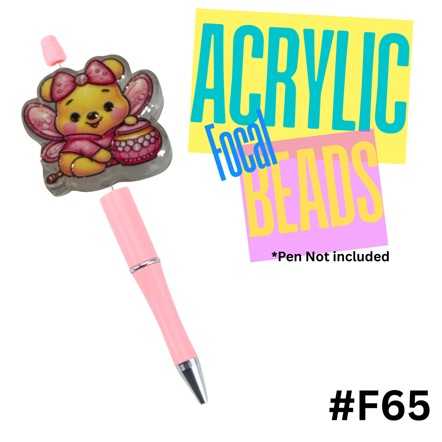 F65 Easter Pooh Acrylic Focal Bead