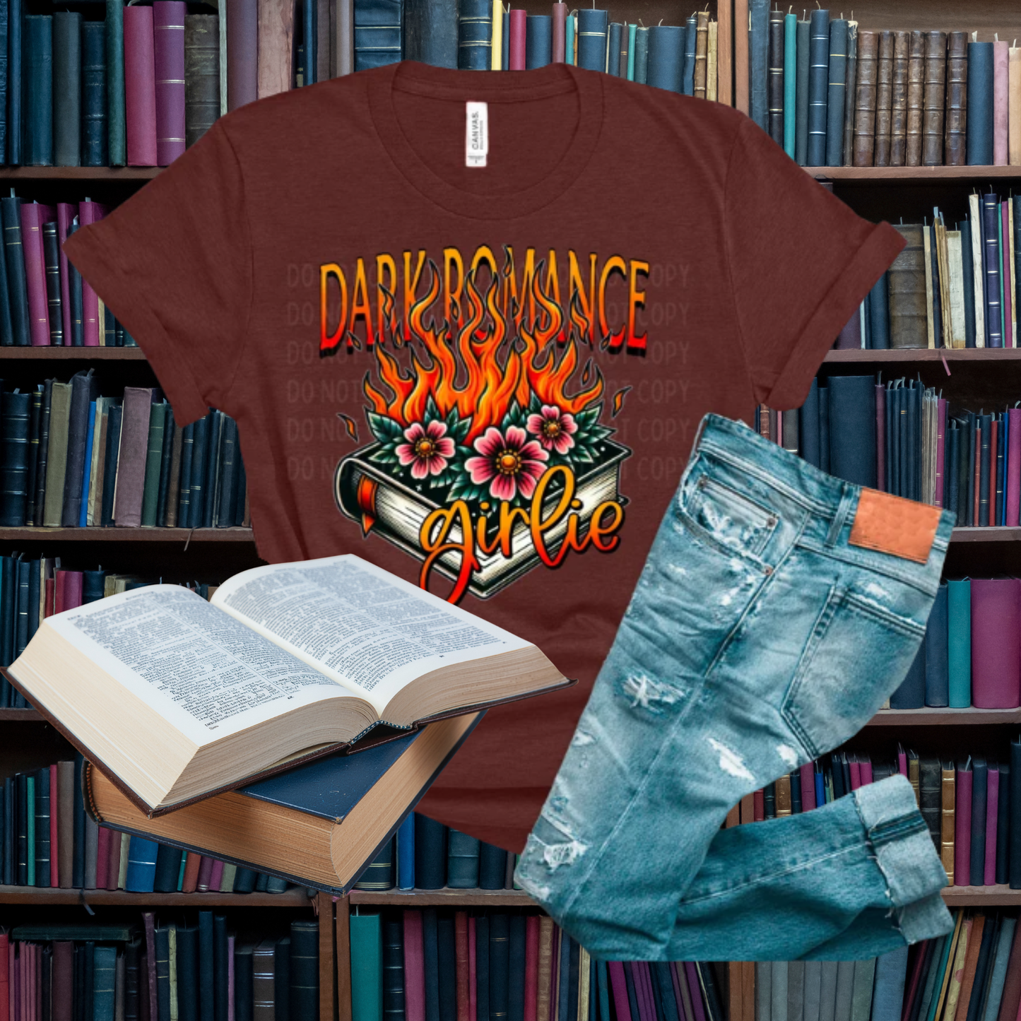Dark Romance Flames  DTF Print Only