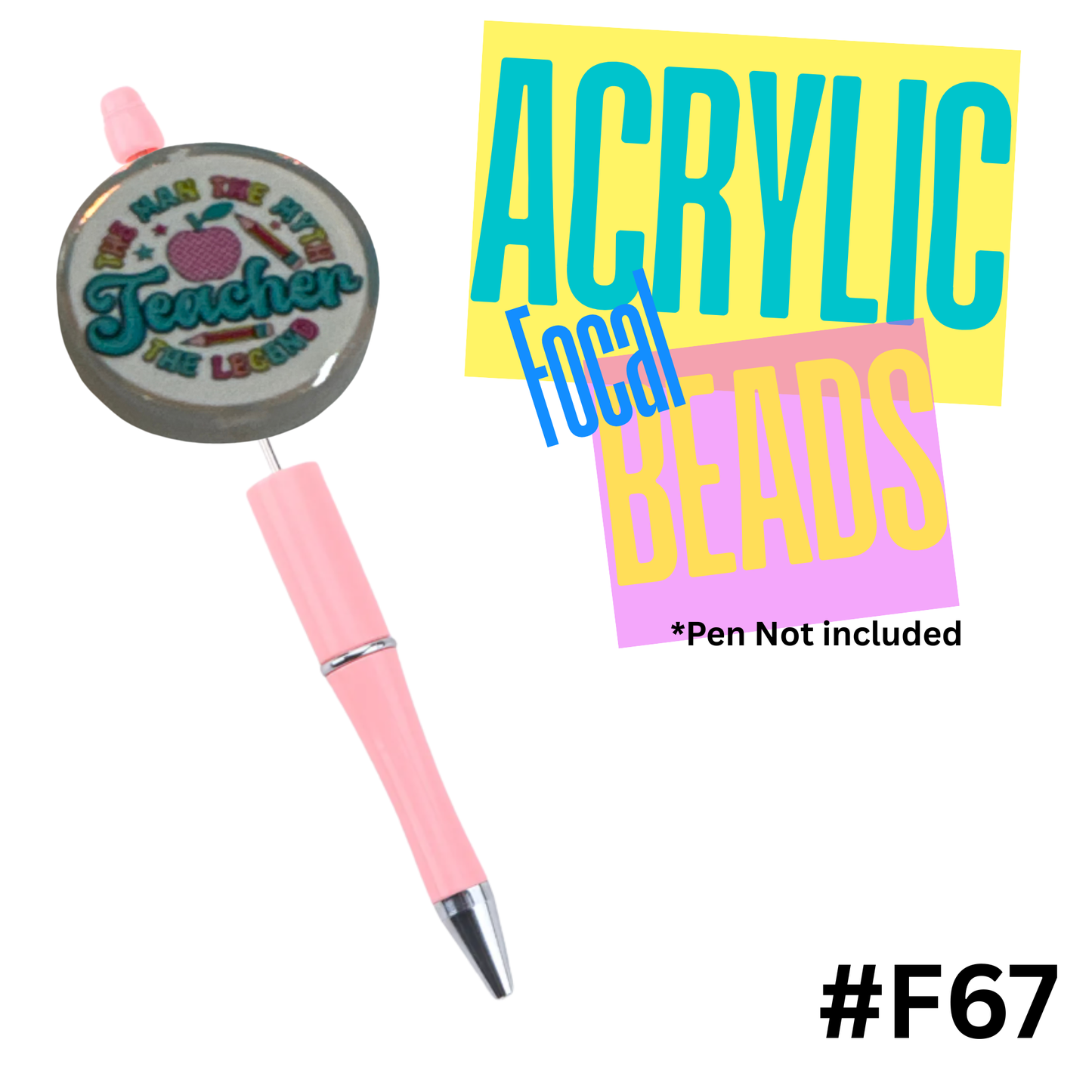 F67 Male Teacher Acrylic Focal Bead