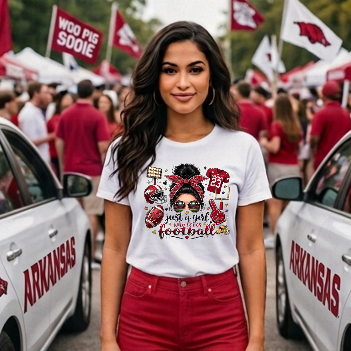 Just a girl that Loves Arkansas Football DTF Print Only