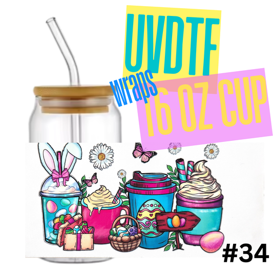 16oz Libby Glass Can UVDTF Wrap – Waterproof Ready-to-Apply Decal