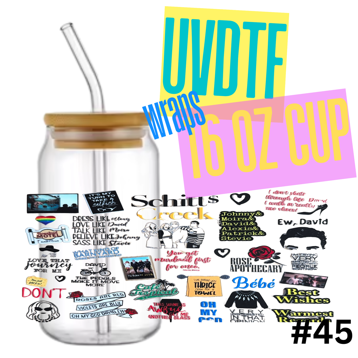 16oz Libby Glass Can UVDTF Wrap – Waterproof Ready-to-Apply Decal