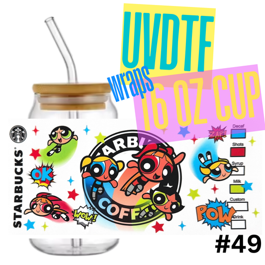 16oz Libby Glass Can UVDTF Wrap – Waterproof Ready-to-Apply Decal