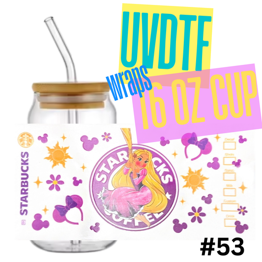 16oz Libby Glass Can UVDTF Wrap – Waterproof Ready-to-Apply Deca