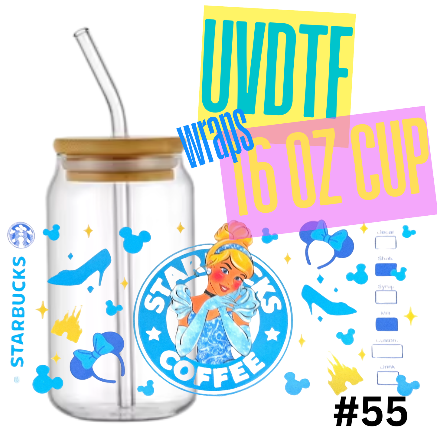 16oz Libby Glass Can UVDTF Wrap – Waterproof Ready-to-Apply Decal
