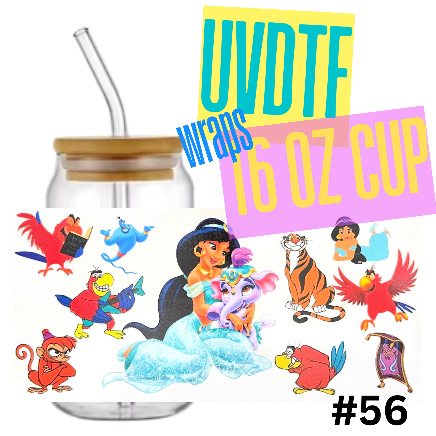 16oz Libby Glass Can UVDTF Wrap – Waterproof Ready-to-Apply Decal