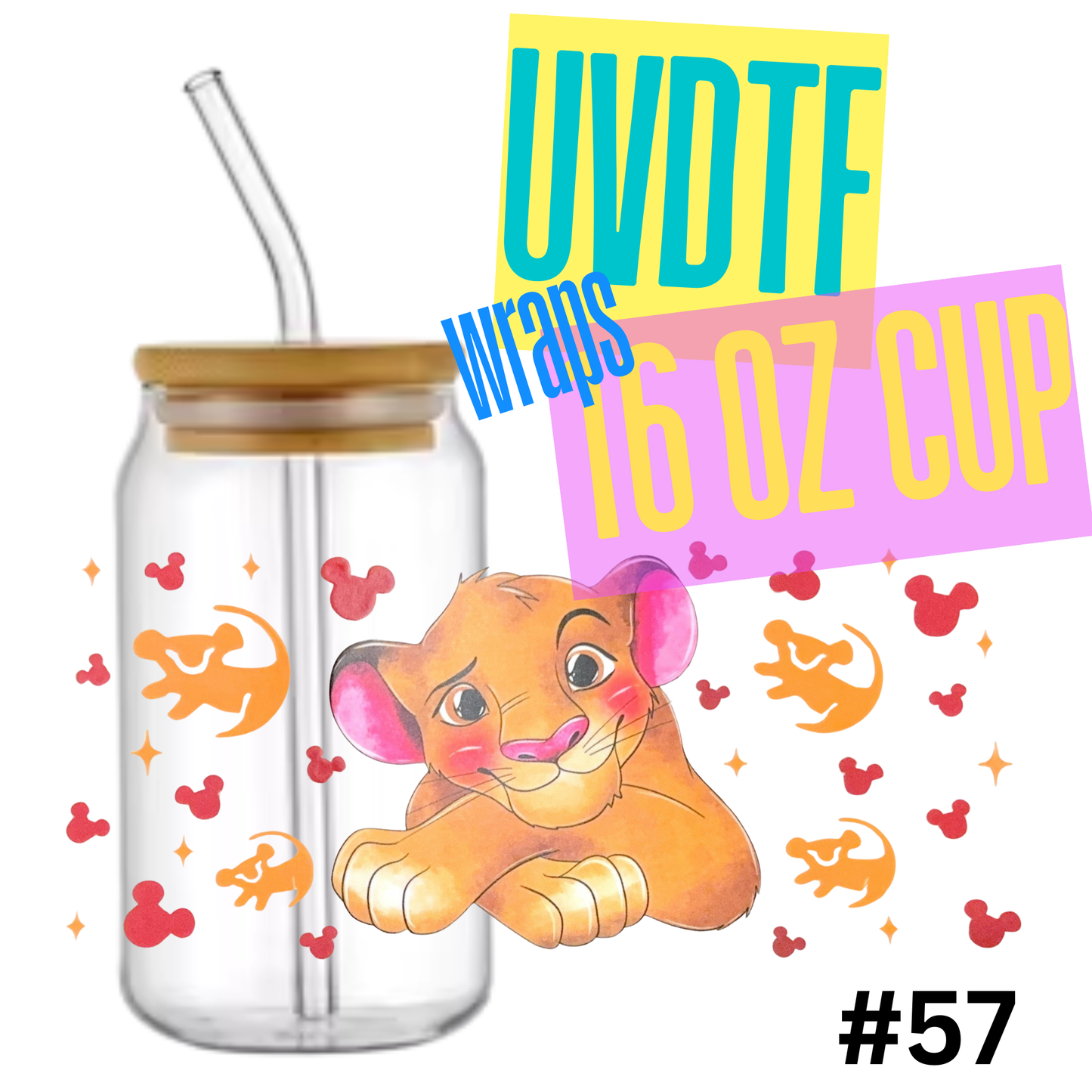 16oz Libby Glass Can UVDTF Wrap – Waterproof Ready-to-Apply Decal