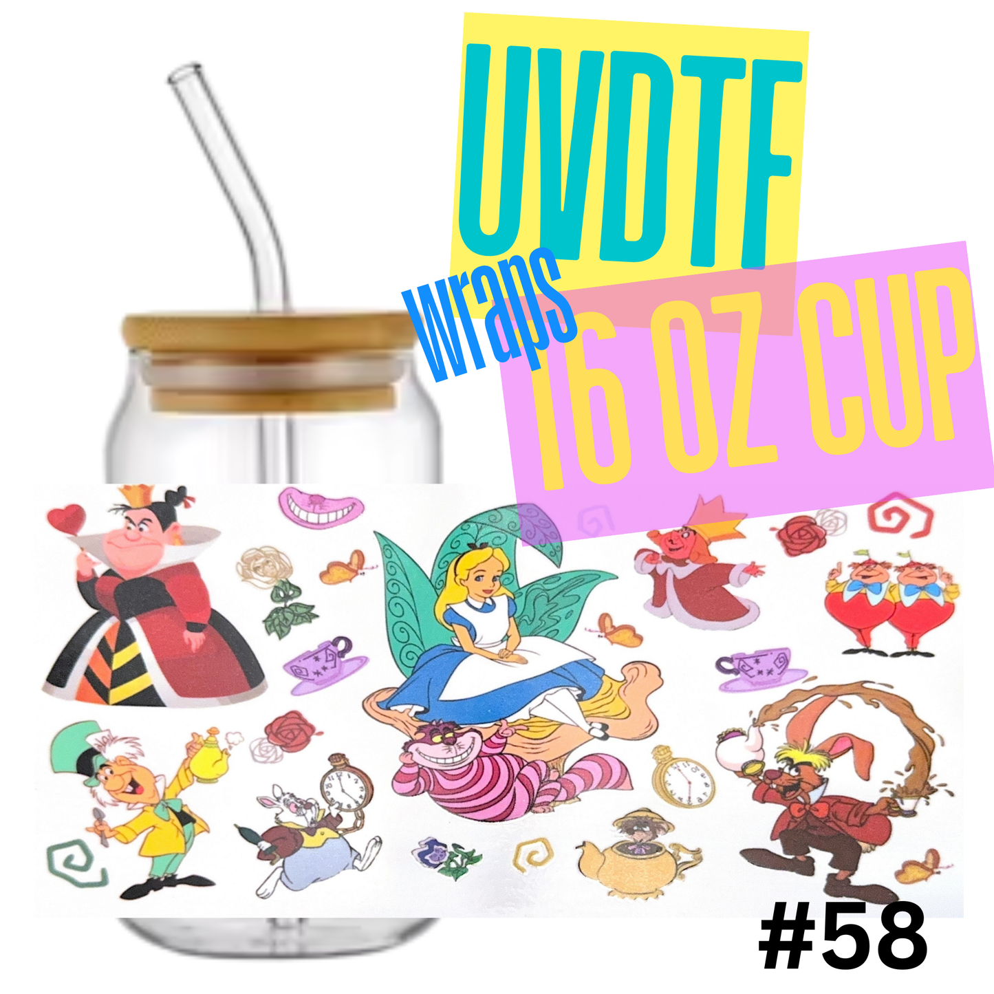 16oz Libby Glass Can UVDTF Wrap – Waterproof Ready-to-Apply Decal (Copy)