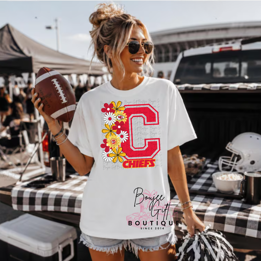 Chiefs with Flowers DTF - PRINT ONLY