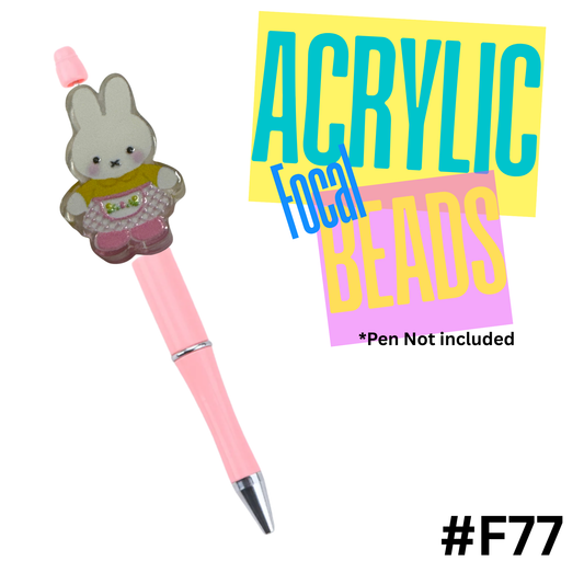 F77 Soft Bunny Acrylic Focal Bead