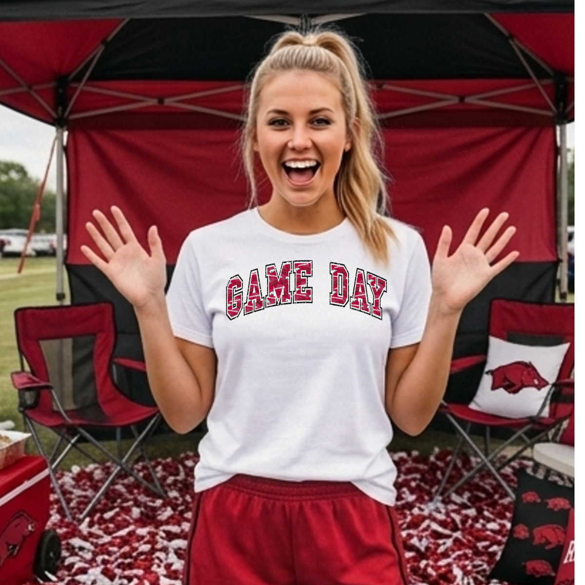 Game day Faux Fabric Filled DTF Print Only