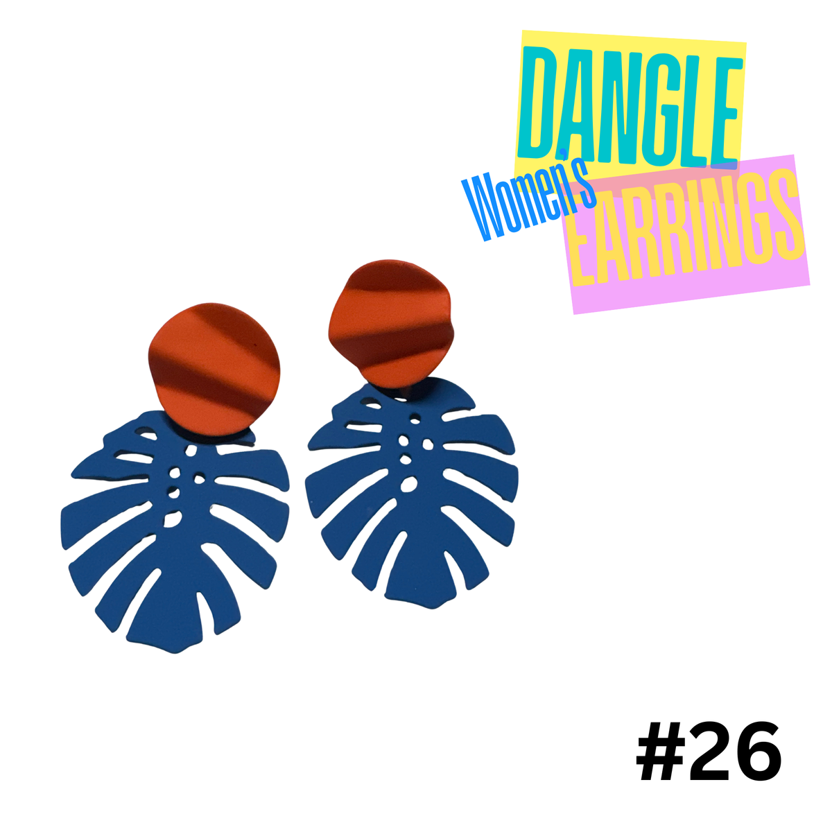 Earrings #26 Blue and orange Tropical Earrings