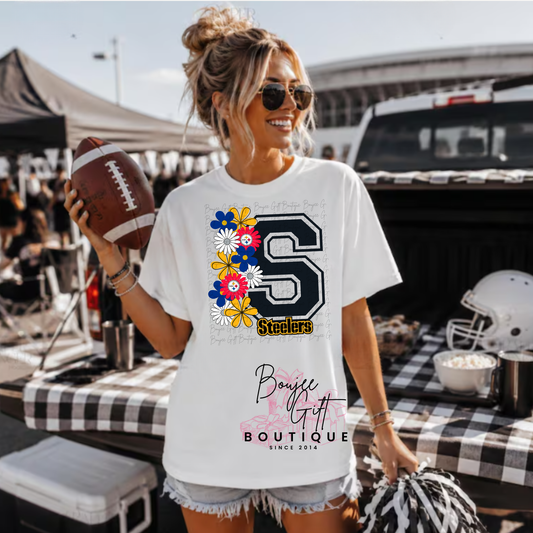 Steelers with Flowers DTF - PRINT ONLY