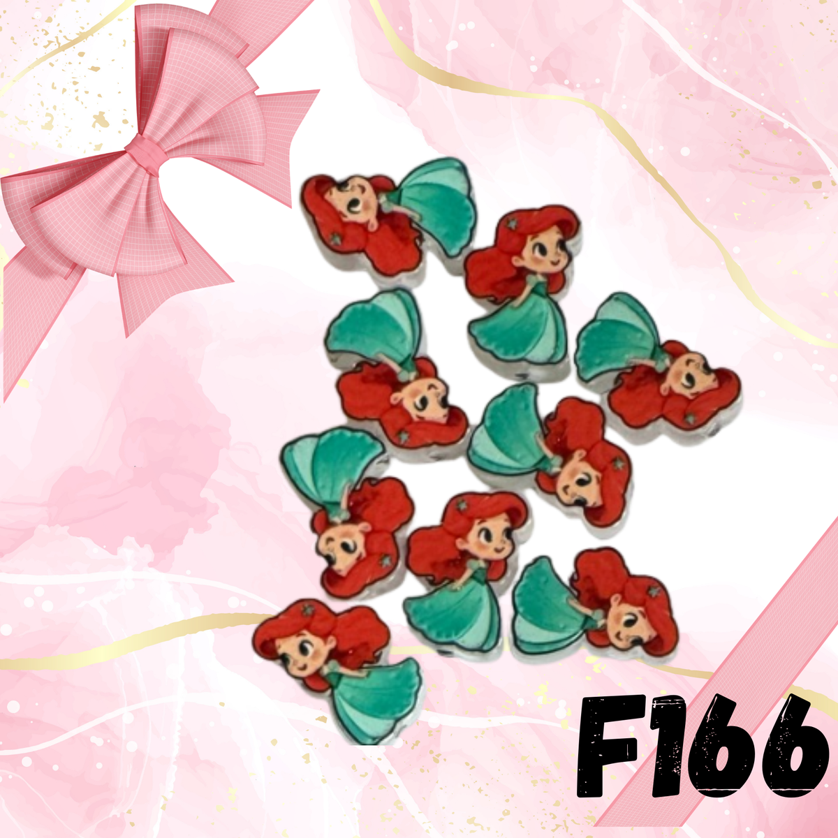 F166 Mermaid Princess Acrylic Focal Bead