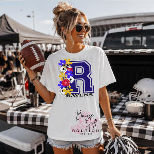 Ravens with Flowers DTF - PRINT ONLY