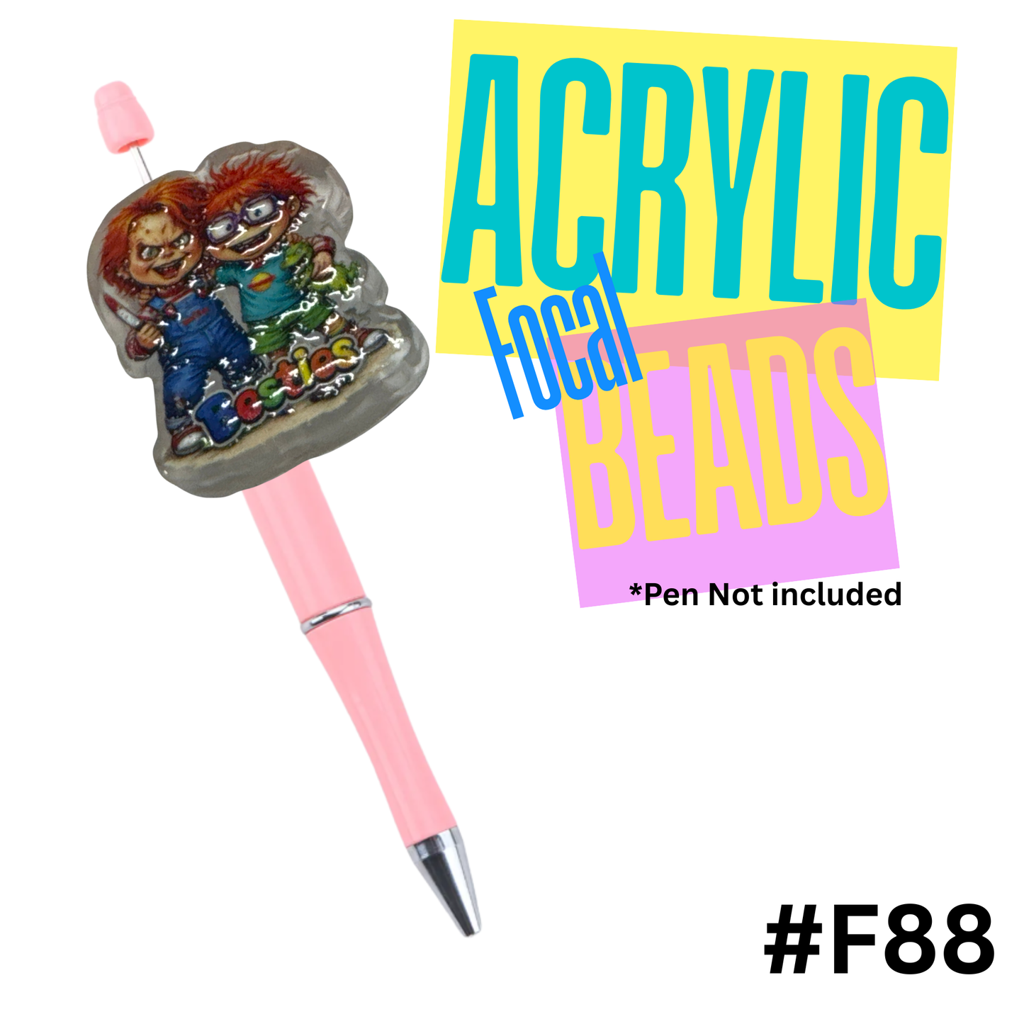 F88 90s Ginger Boys Acrylic Focal Bead