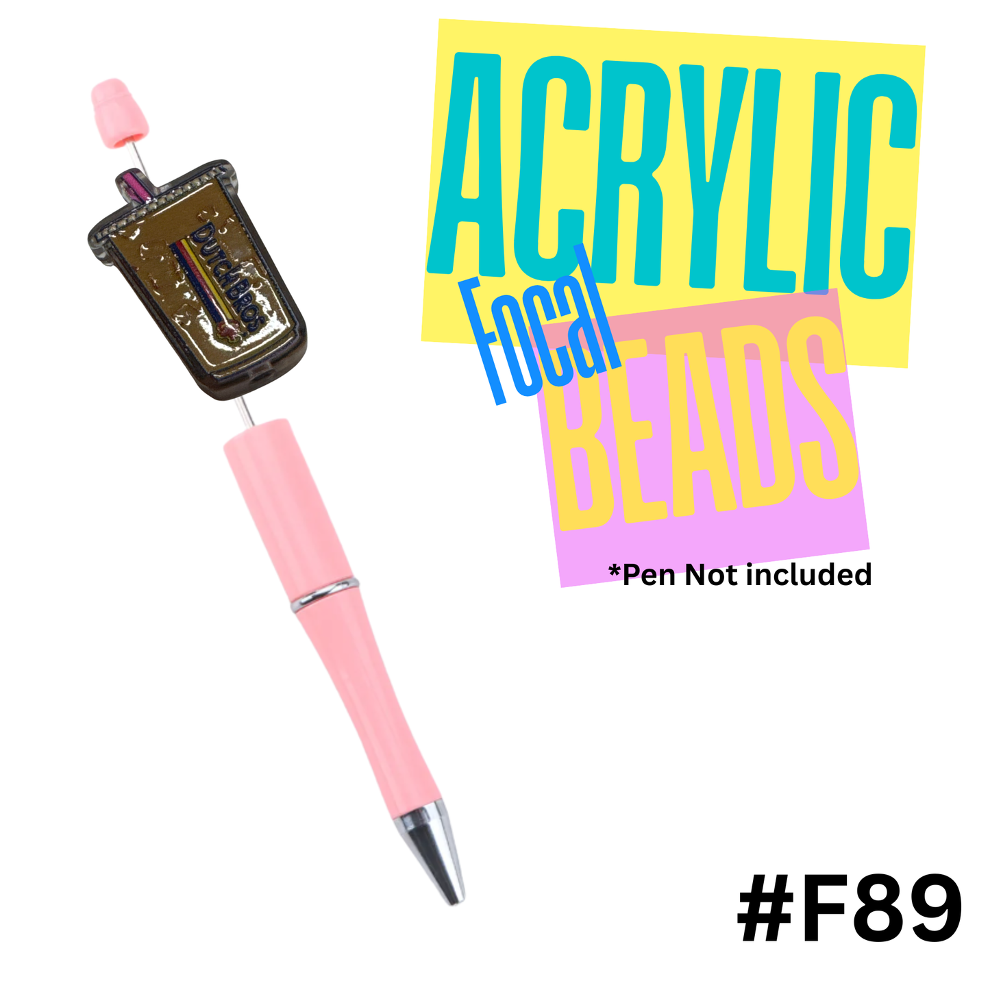 F89  Netherlands Siblings Coffee Acrylic Focal Bead