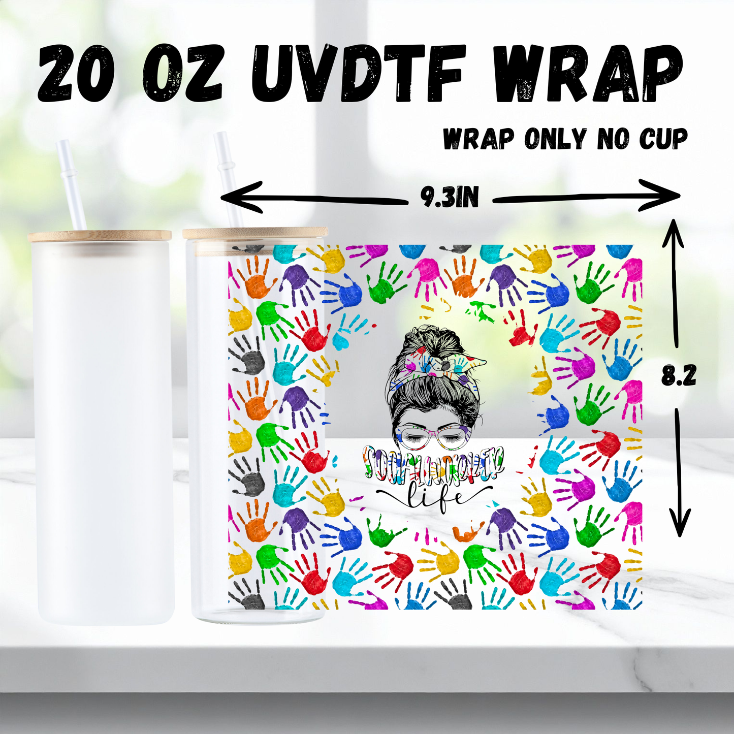 5 Sets of 2 - Exquisite Healthcare themed UV DTF 20oz Cup Sticker Packaging Stickers