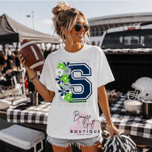 Seahawks with Flowers DTF - PRINT ONLY