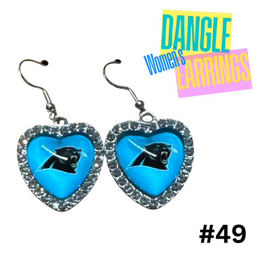 Earrings #49 - Carolina Panthers Rhinestone Hearts