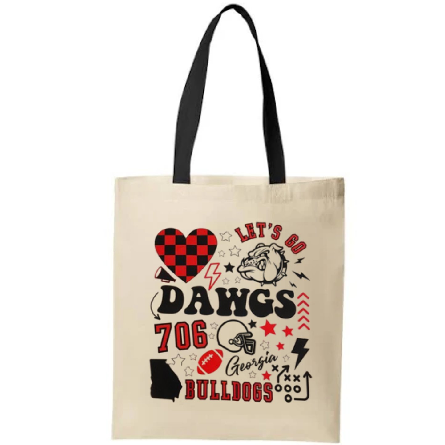 Team Canvas Tote Bag - UGA