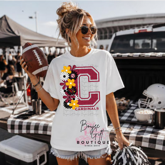 Cardinals with Flowers DTF - PRINT ONLY